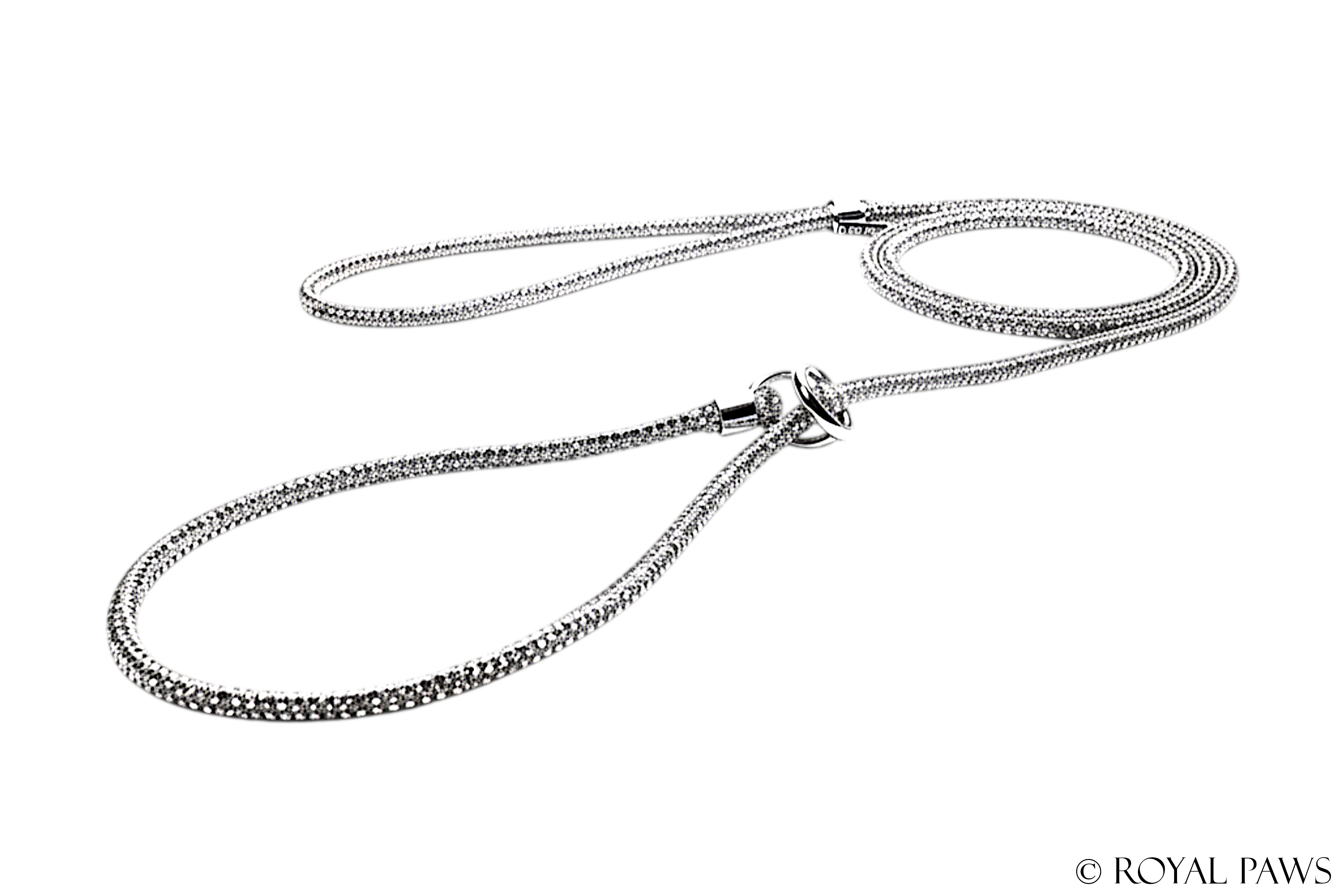 CRYSTAL SLIP LEASH "SILVER"