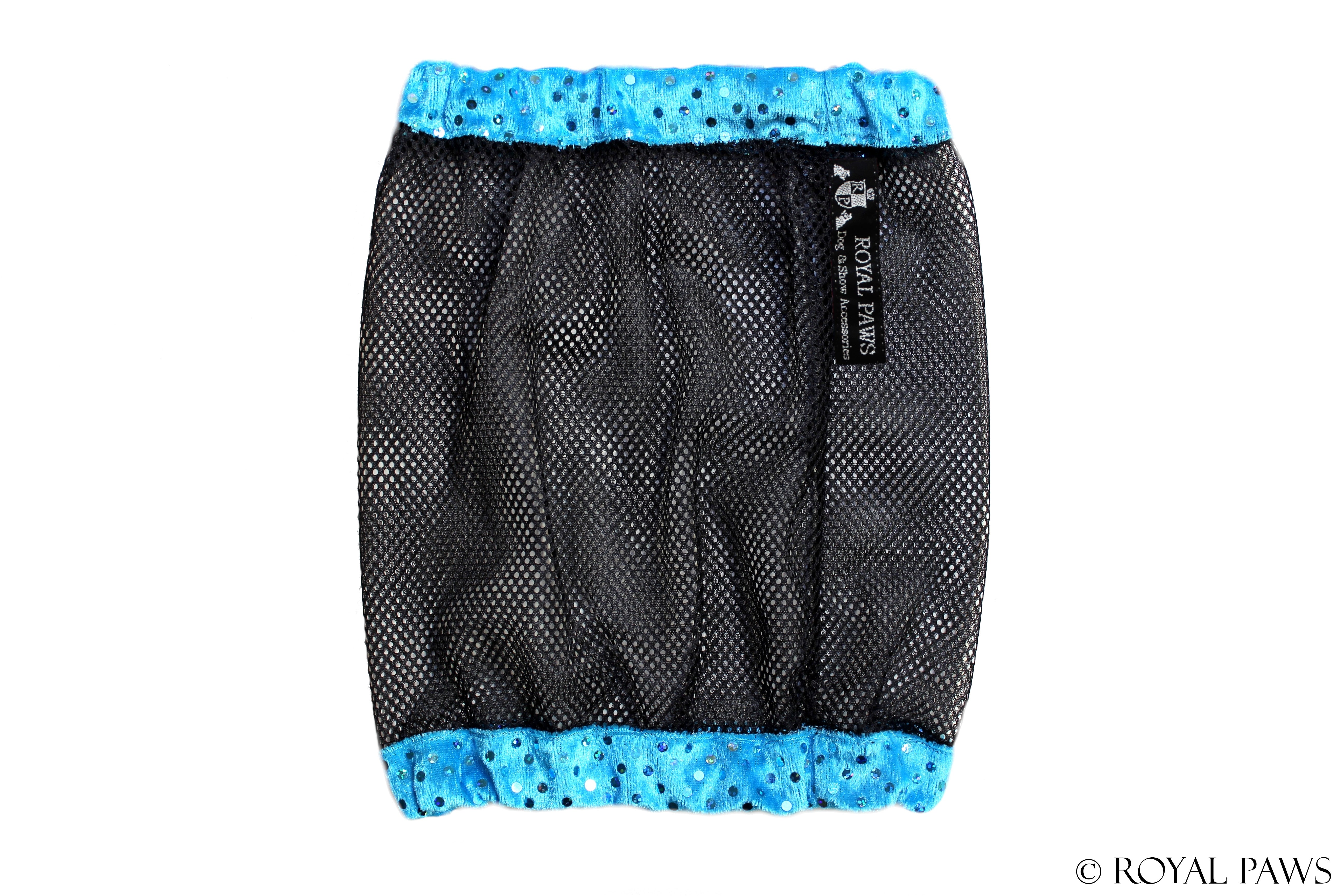GLITTER SNOOD MESH "TÜRKIS/SCHWARZ" - ROYAL PAWS Dog & Show Accessories