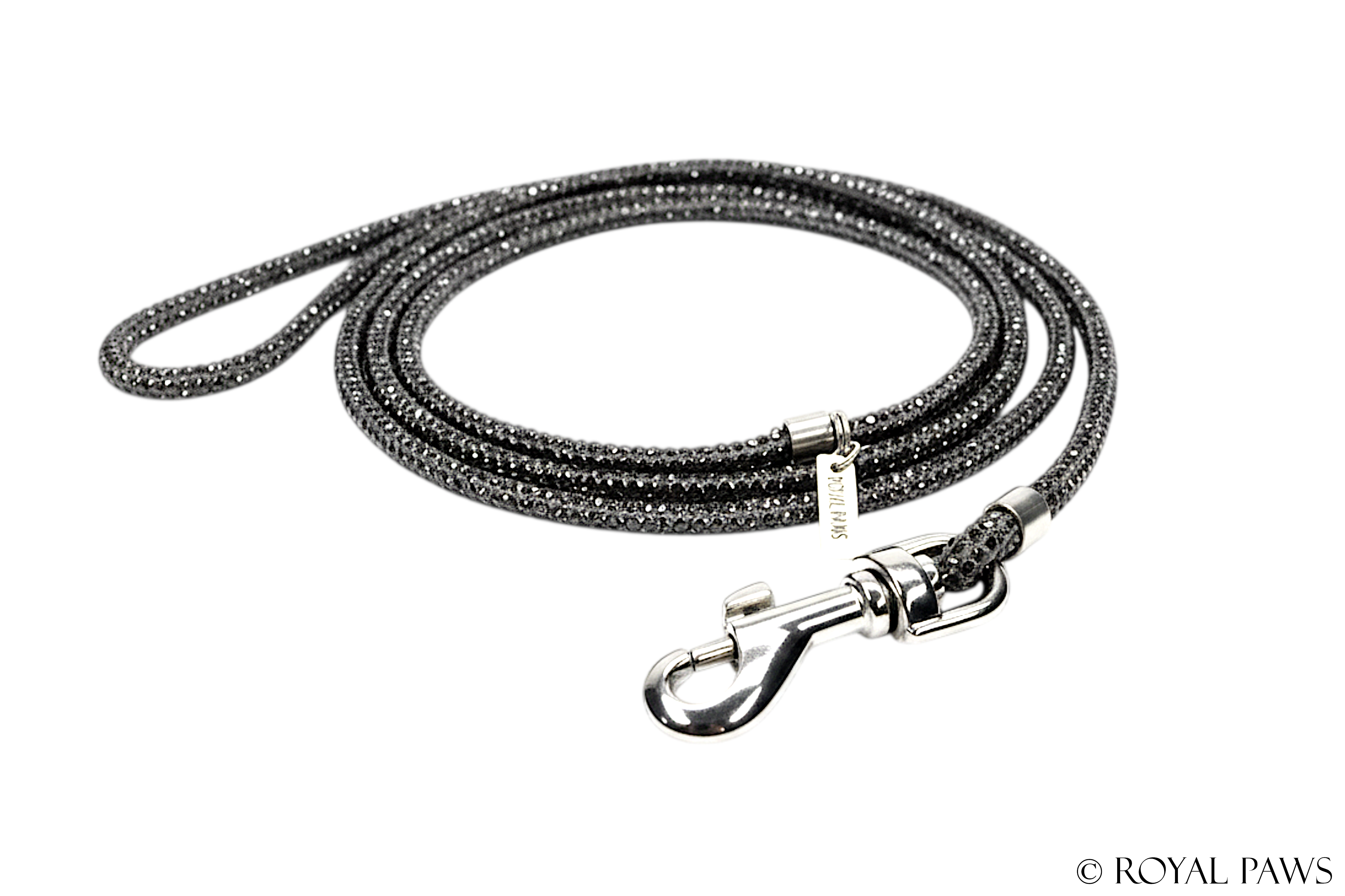 CRYSTAL SHOW LEASH "GREY"
