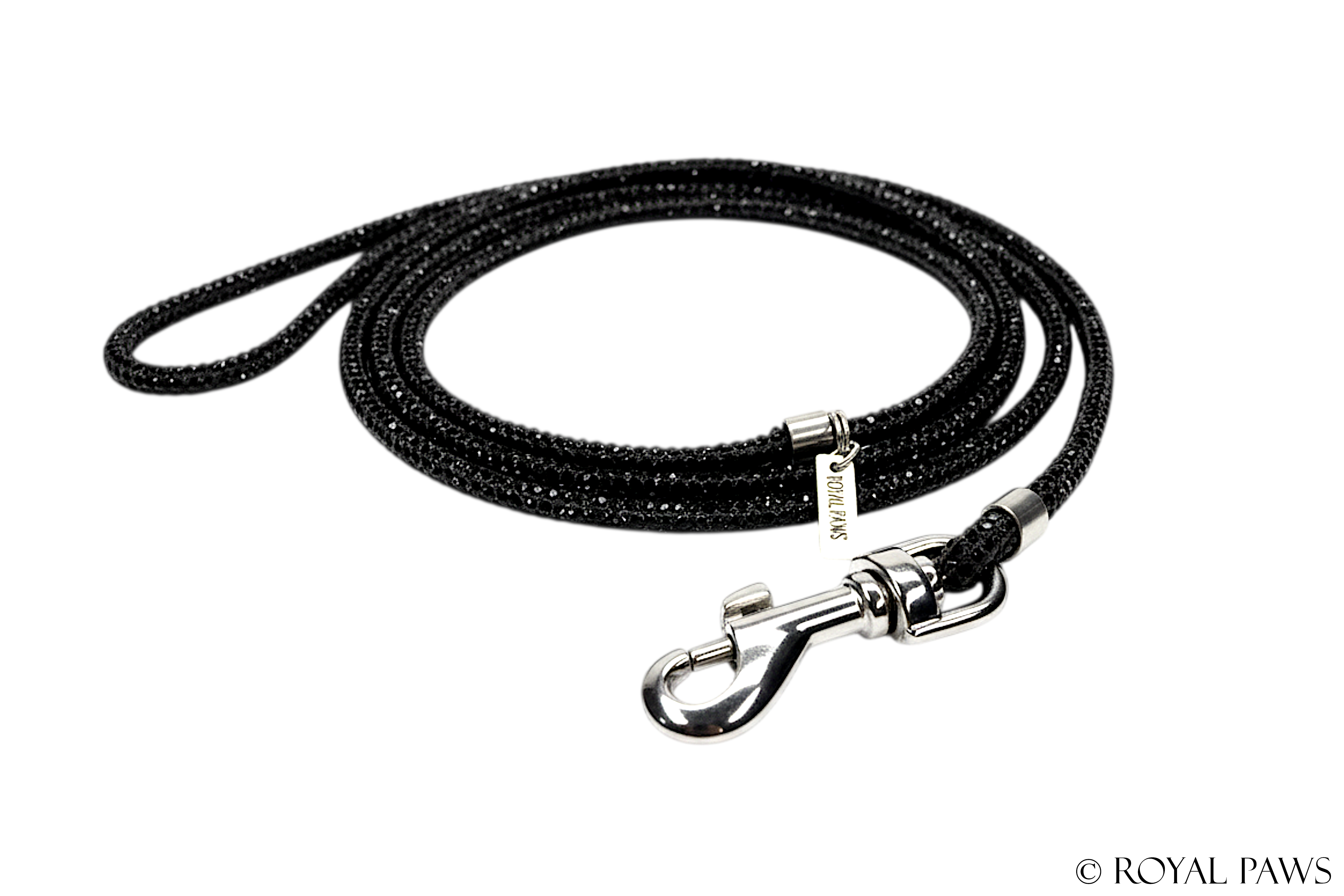 CRYSTAL SHOW LEASH "SCHWARZ"