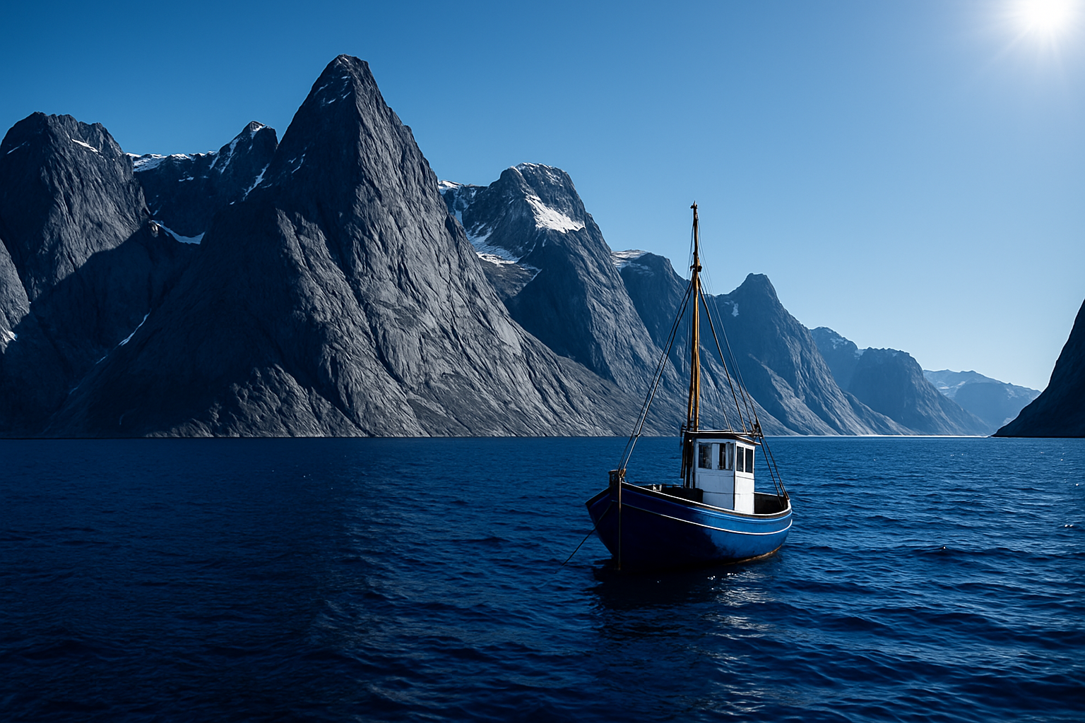 Nordic Mountain Landscape in Bright Daylight