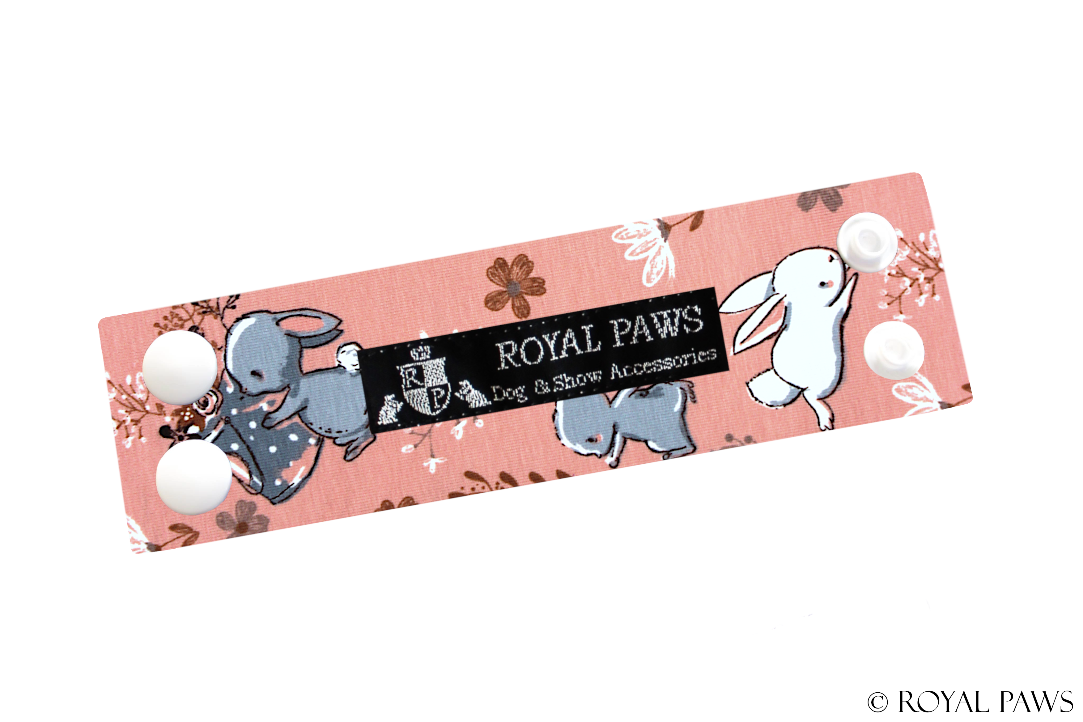 COMFORT SNOOD STRAP "FLUFFY FLOWER BUNNYS" ROSE