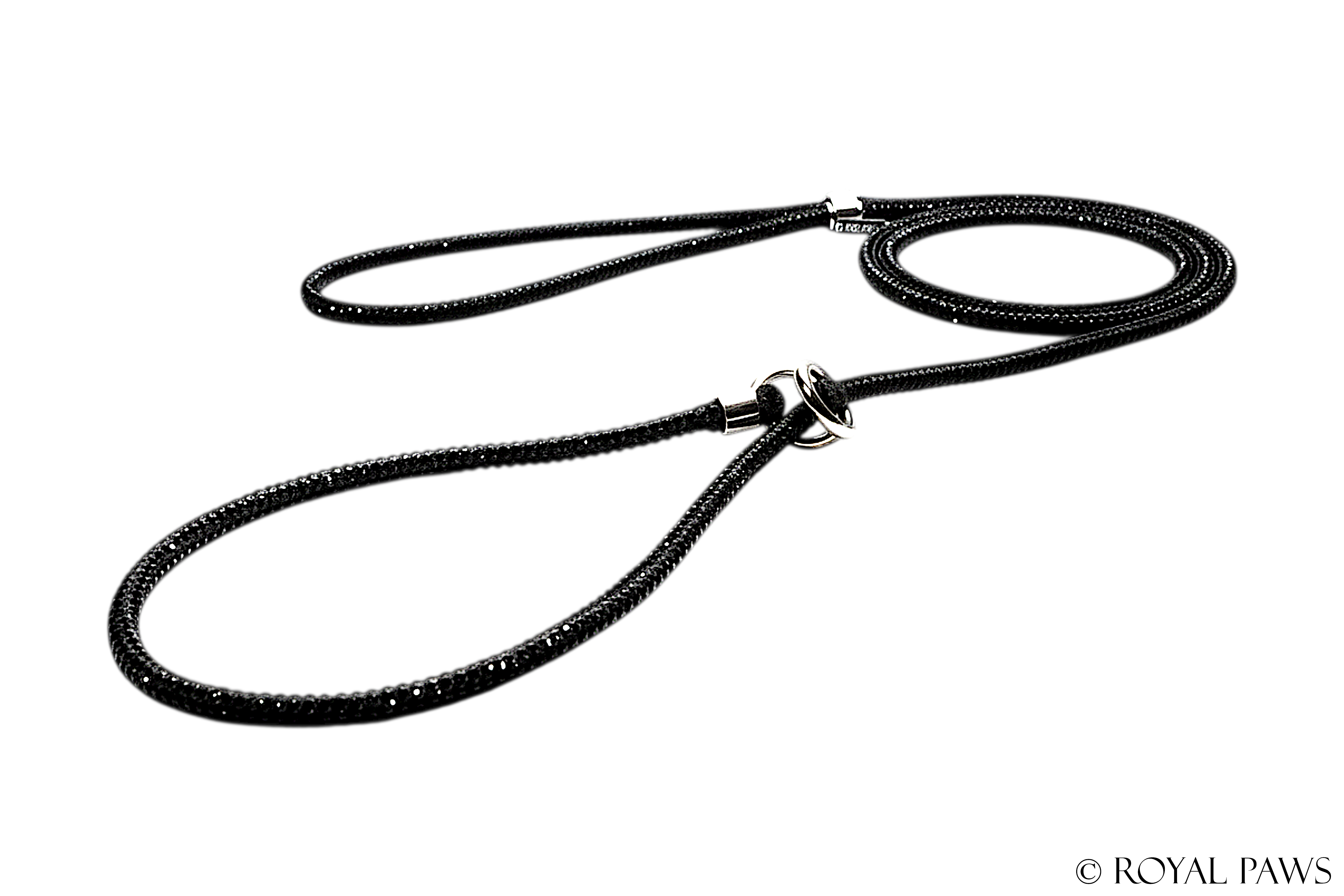 CRYSTAL SLIP LEASH "SCHWARZ"