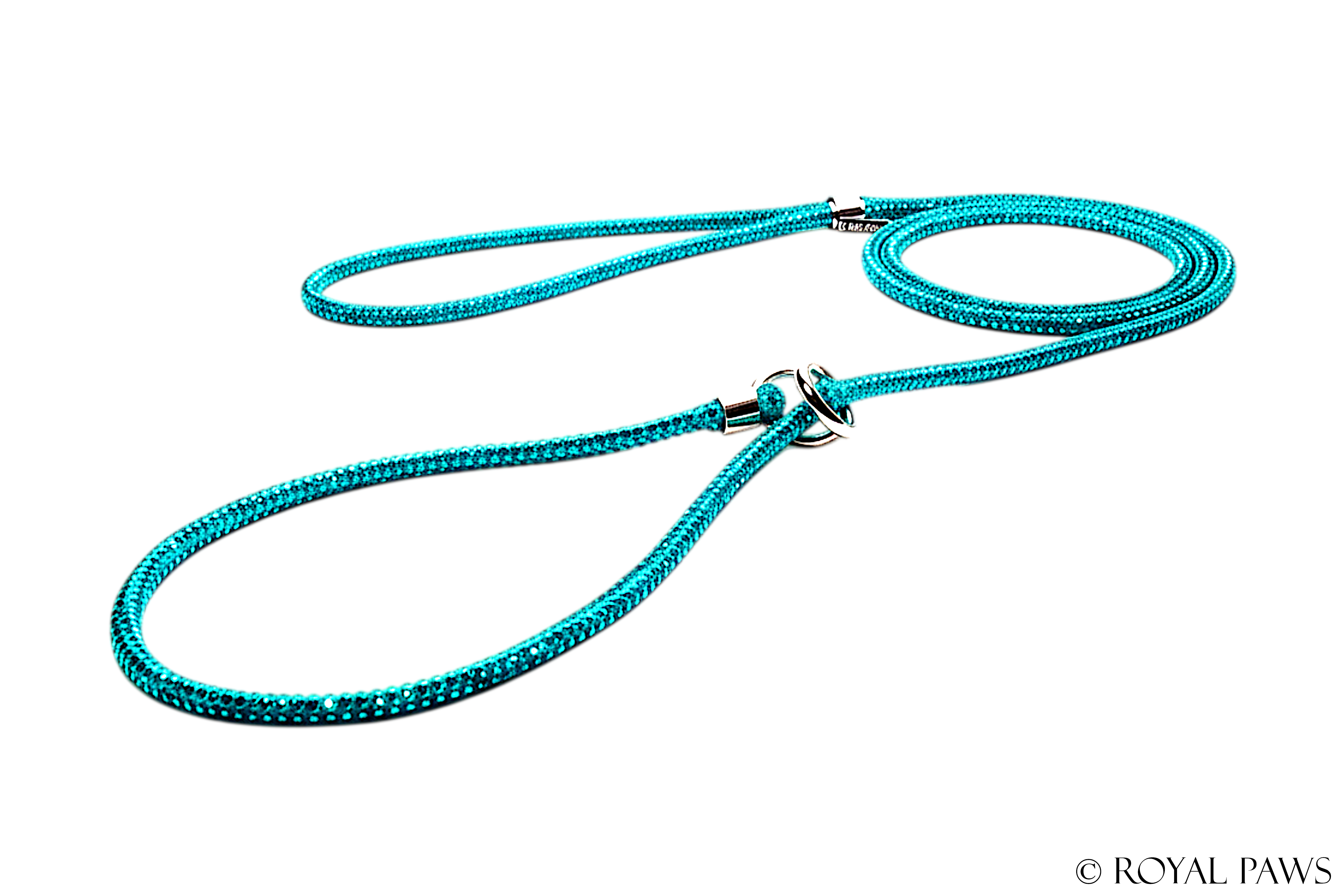 CRYSTAL SLIP LEASH "TURQUOISE"