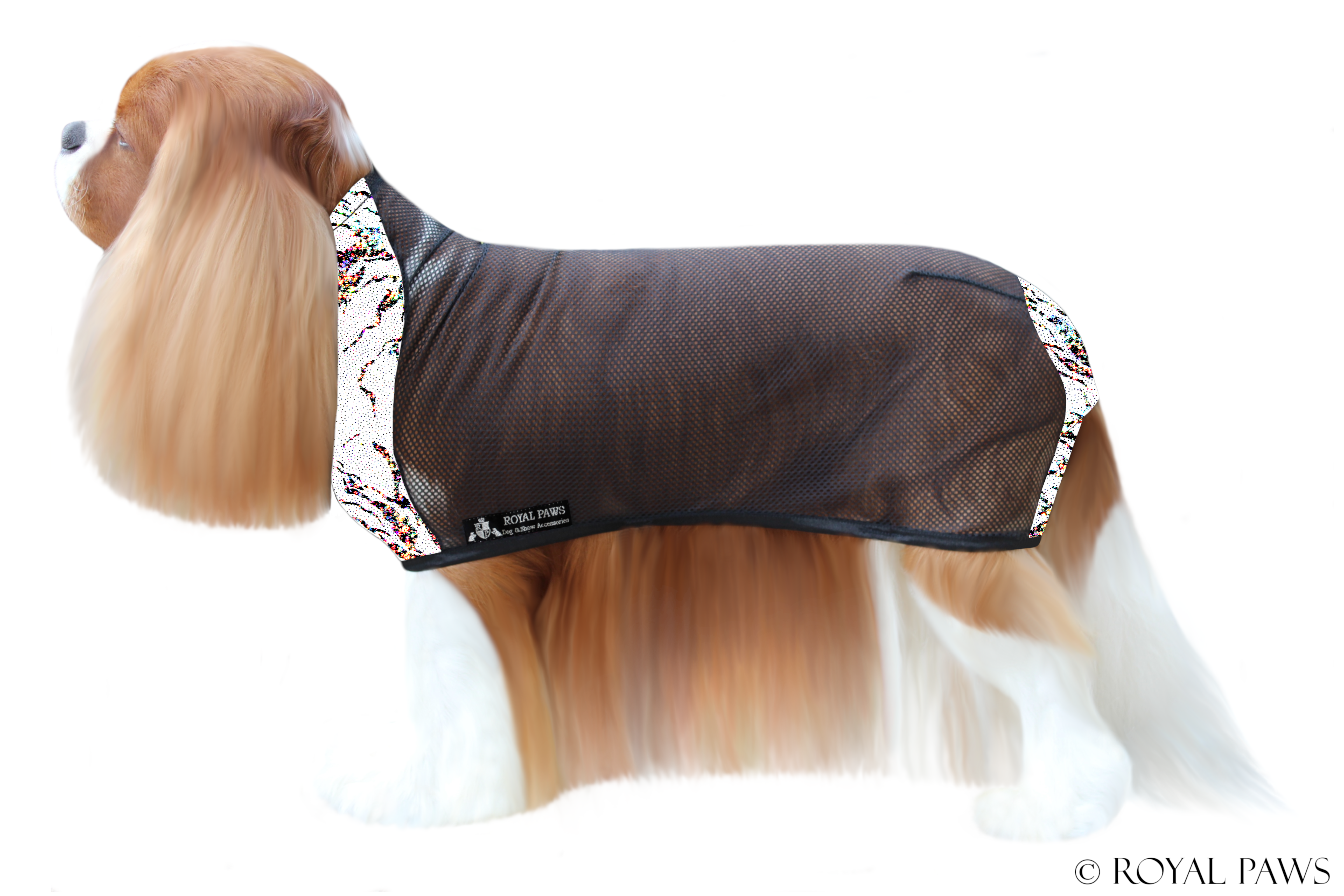 LIMITED EDITION DRY COAT MESH "GALAXY" WEIß - ROYAL PAWS Dog & Show Accessories