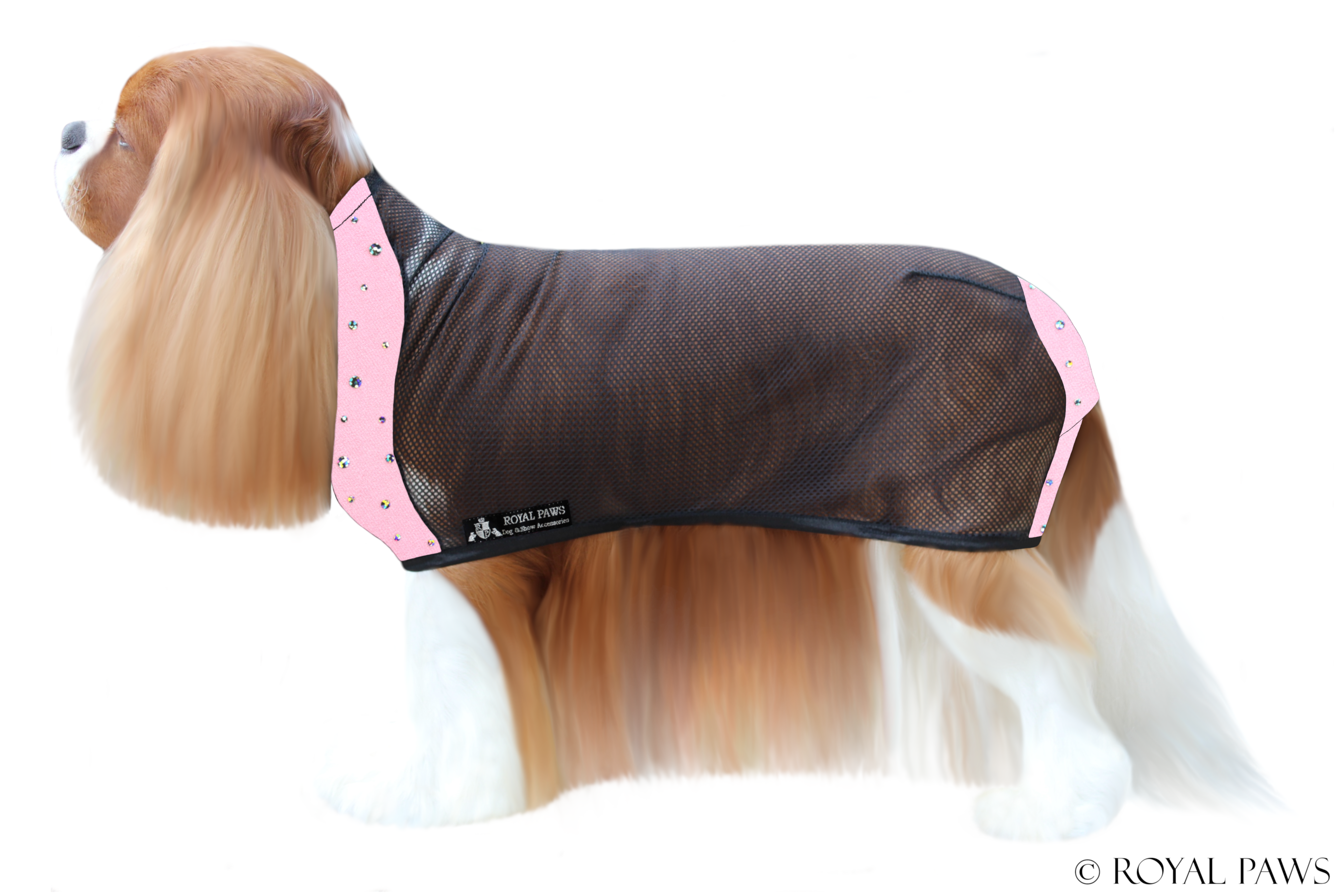 GLITTER DRY COAT MESH "ROSA/SILBER" - ROYAL PAWS Dog & Show Accessories