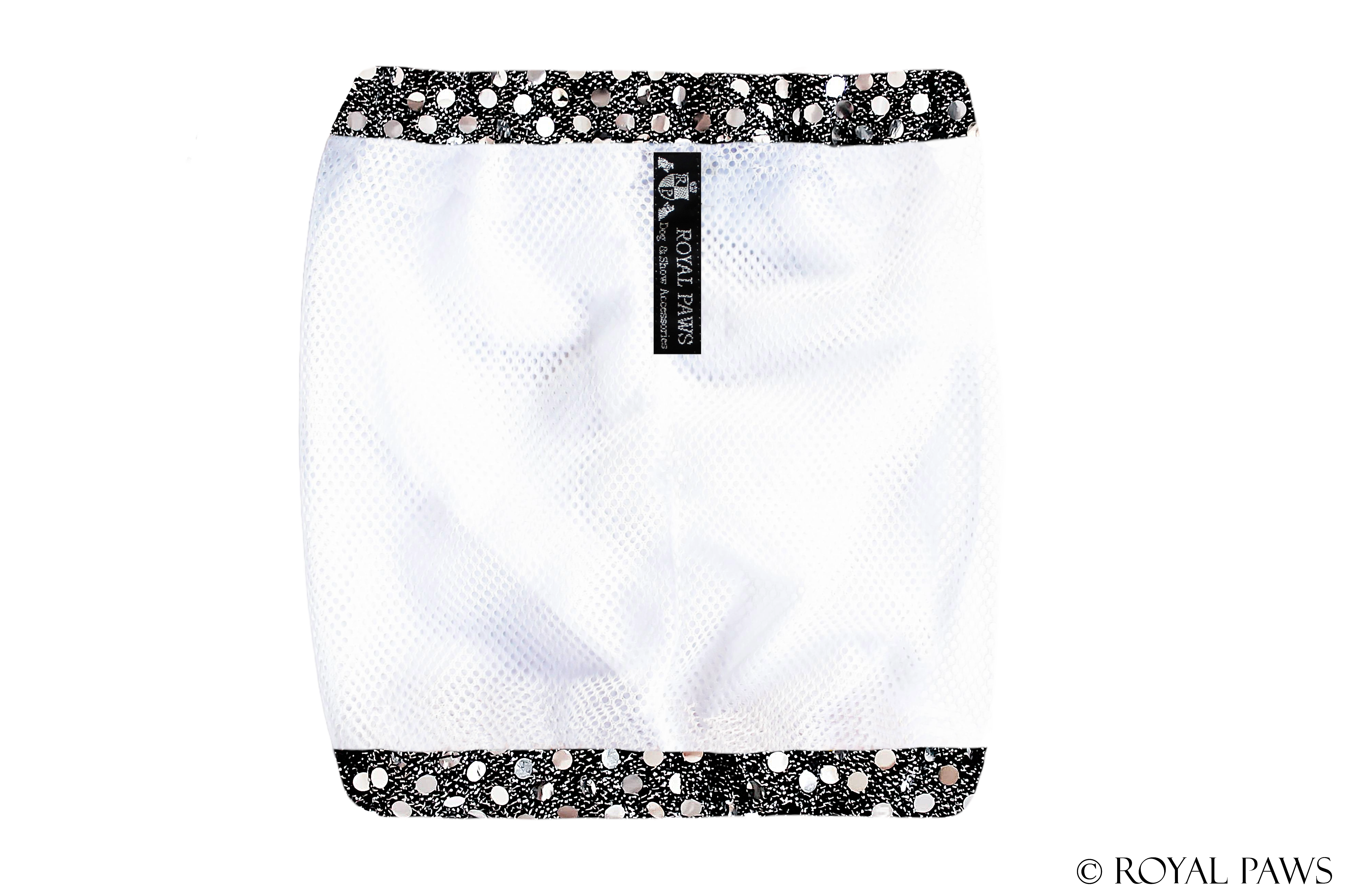 GLAMOUR SNOOD MESH "GRAU/WEISS"