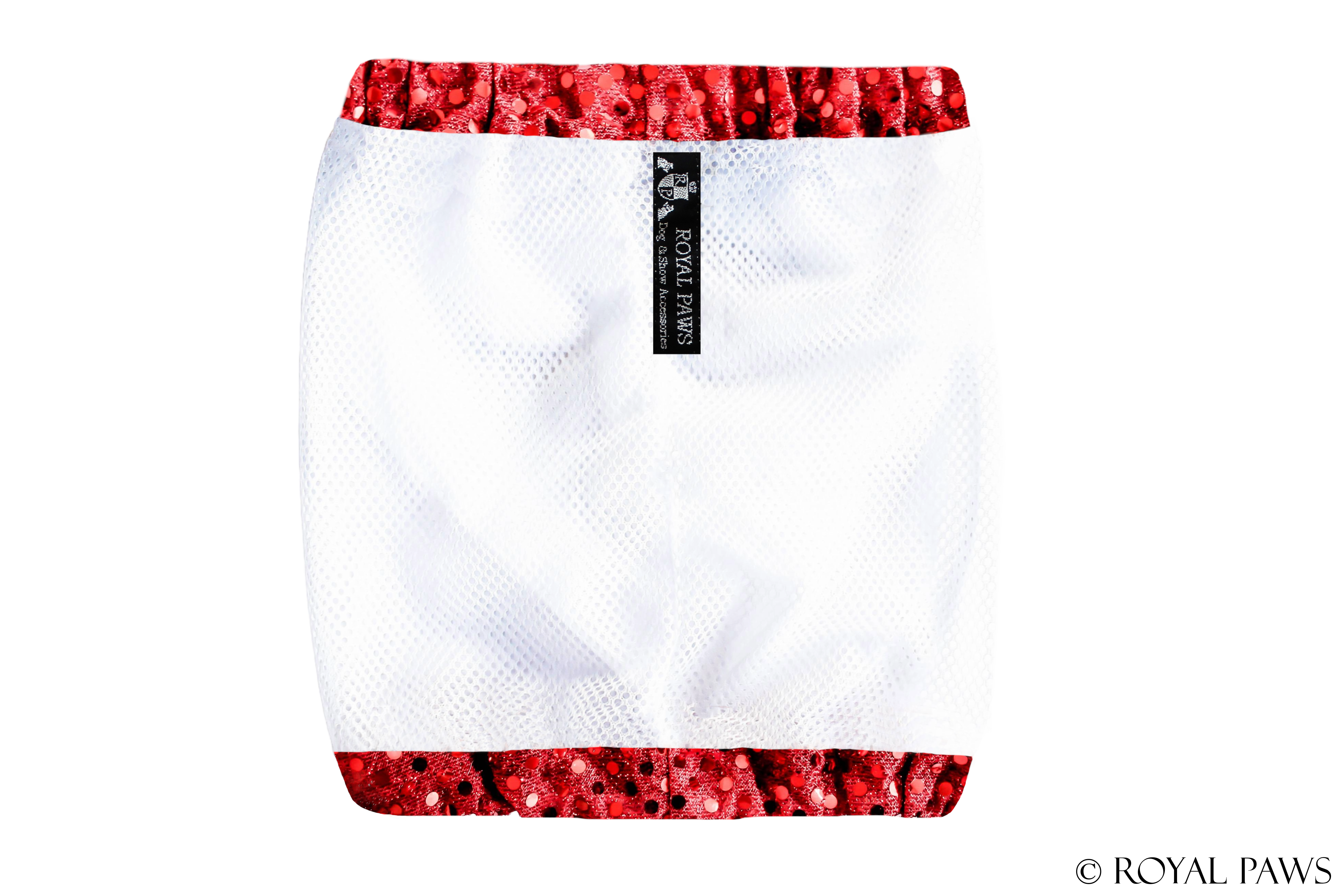 GLAMOUR SNOOD MESH "ROT/WEISS"