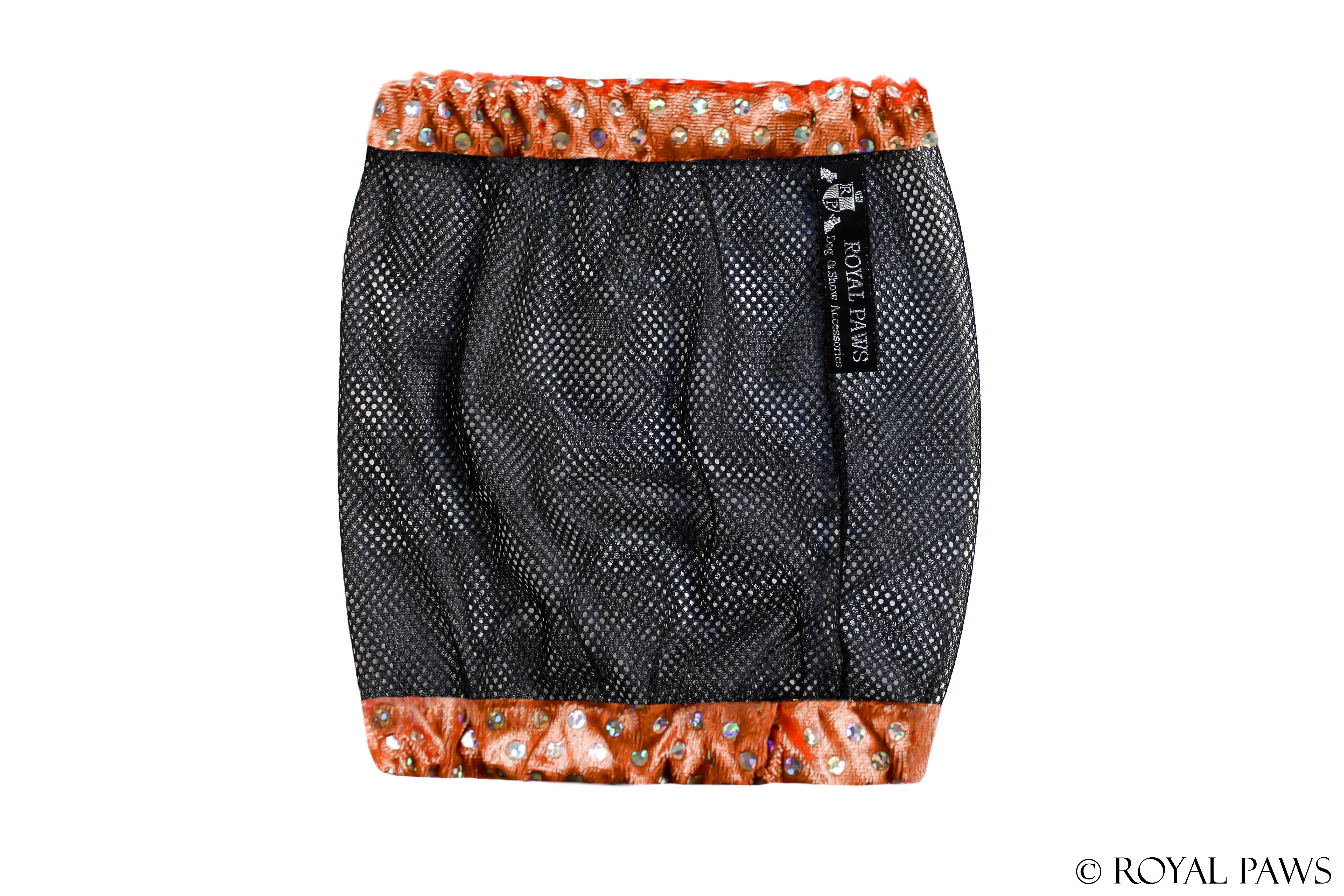 GLITTER SNOOD MESH "KUPFER/SCHWARZ"