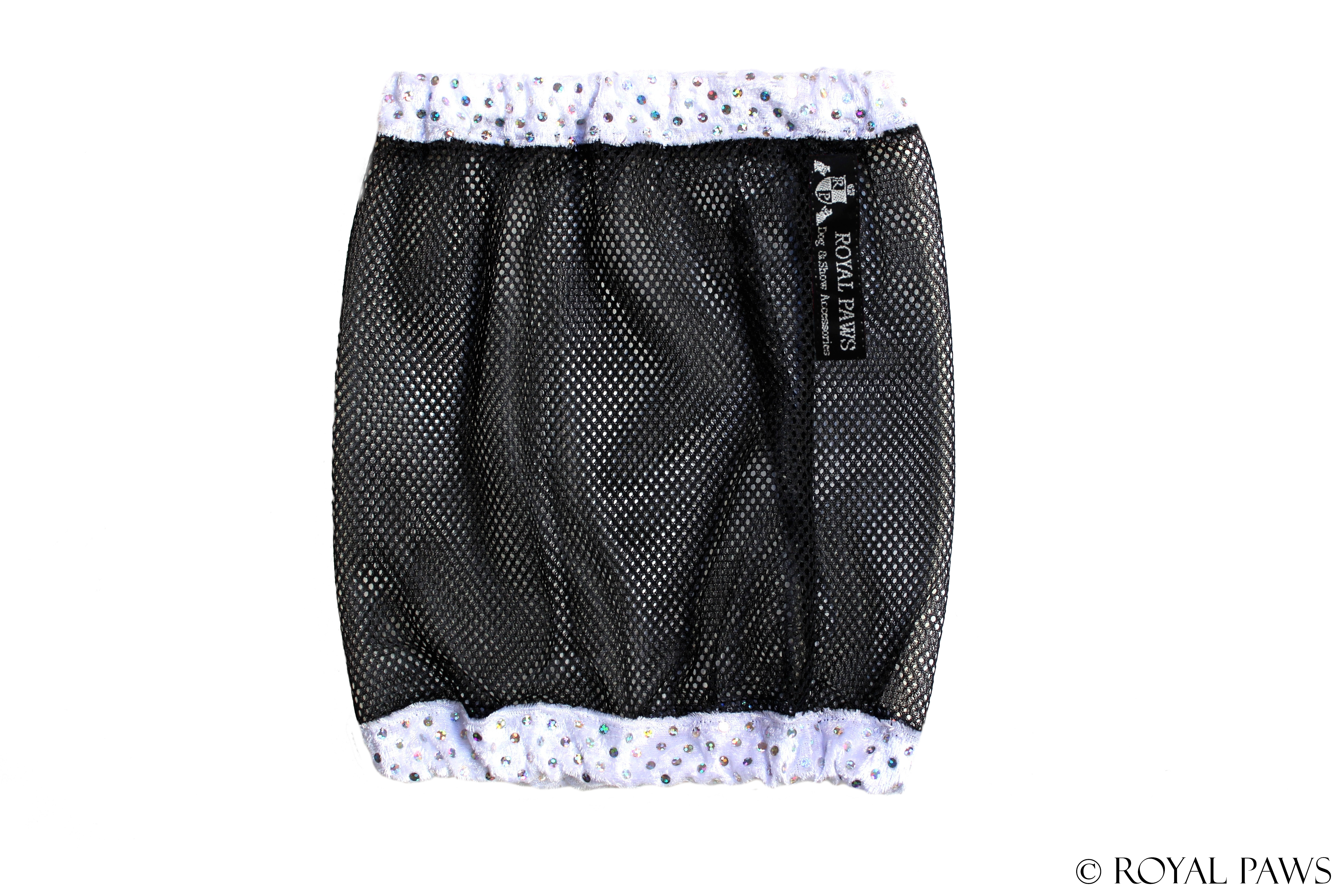 GLITTER SNOOD MESH "WEISS/SCHWARZ" - ROYAL PAWS Dog & Show Accessories