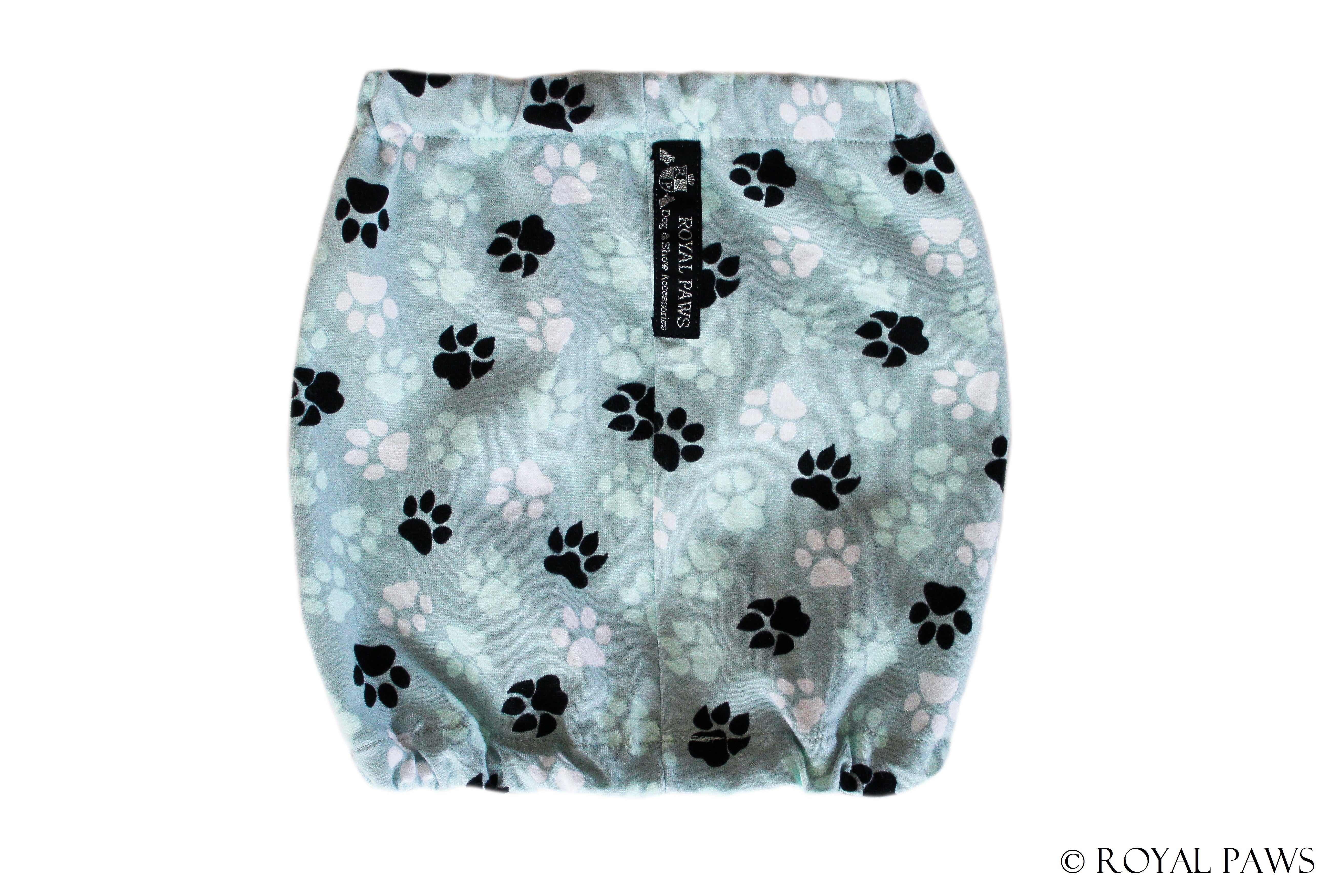 SAMPLE SALE % COMFORT SNOOD "PAWS" MINT - ROYAL PAWS Dog & Show Accessories