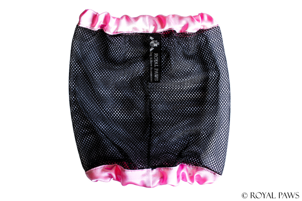 SHINE SNOOD MESH "ROSA/SCHWARZ" - ROYAL PAWS Dog & Show Accessories