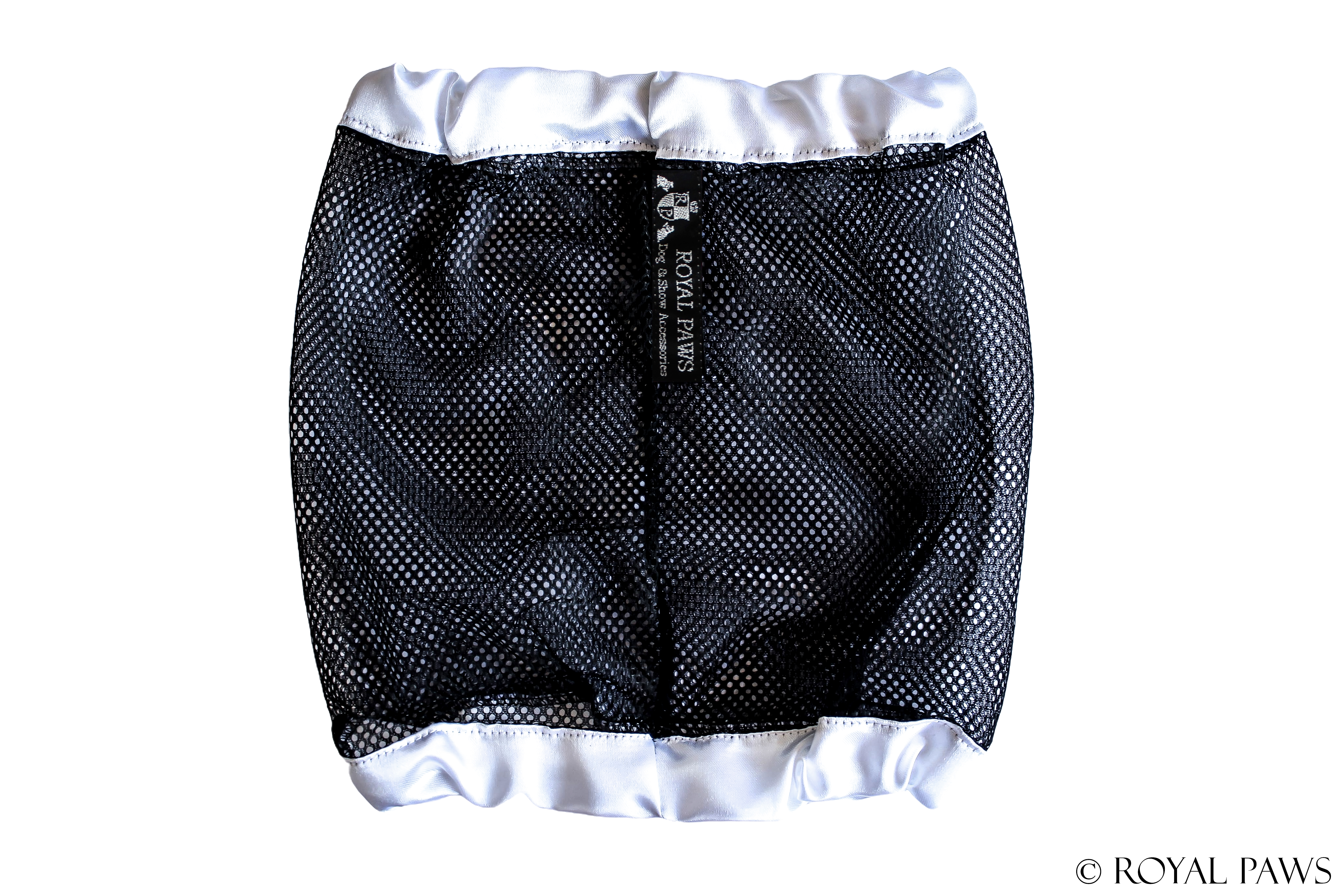 SHINE SNOOD MESH "WEISS/SCHWARZ" - ROYAL PAWS Dog & Show Accessories