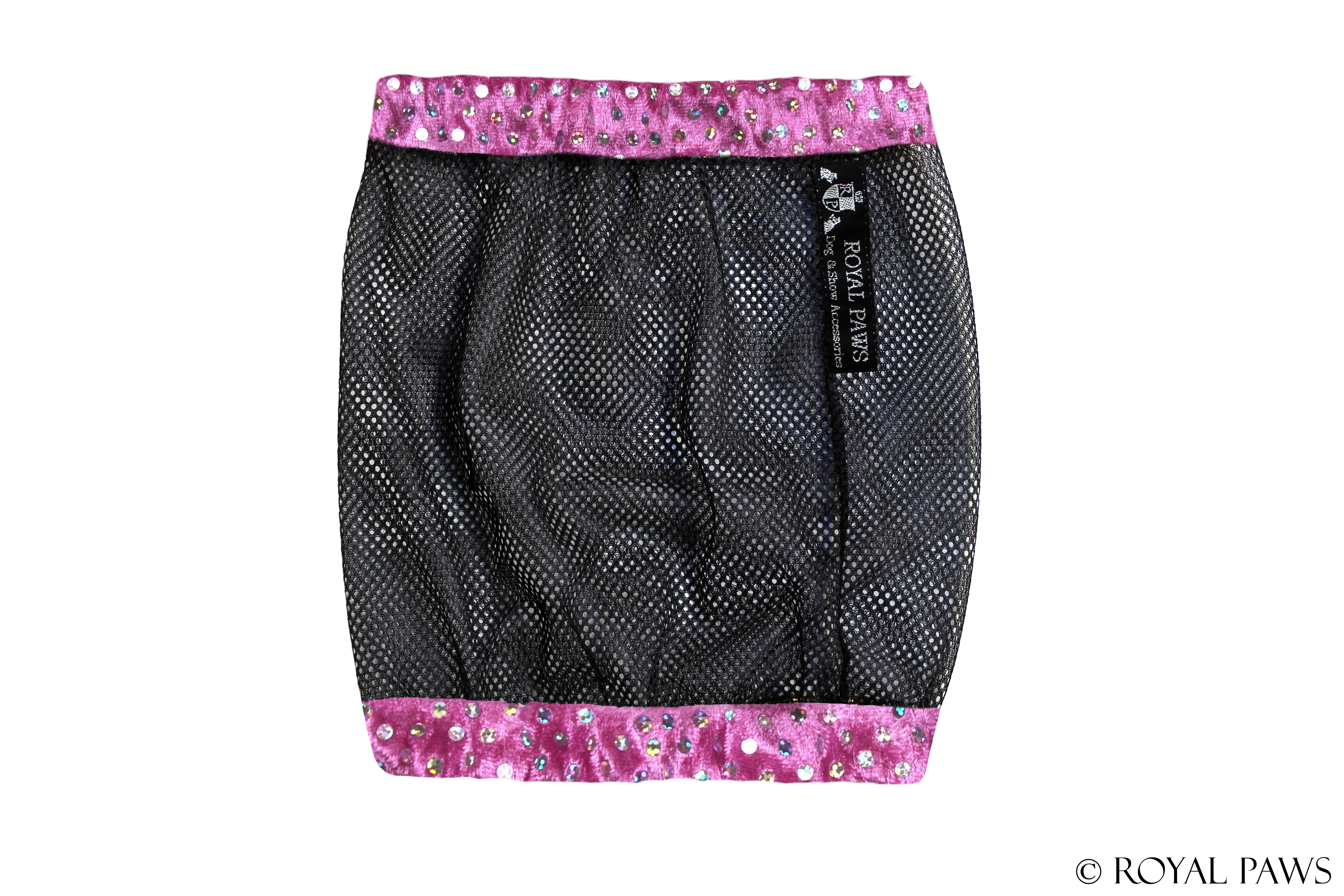 GLITTER SNOOD MESH "BERRY/SCHWARZ" - ROYAL PAWS Dog & Show Accessories