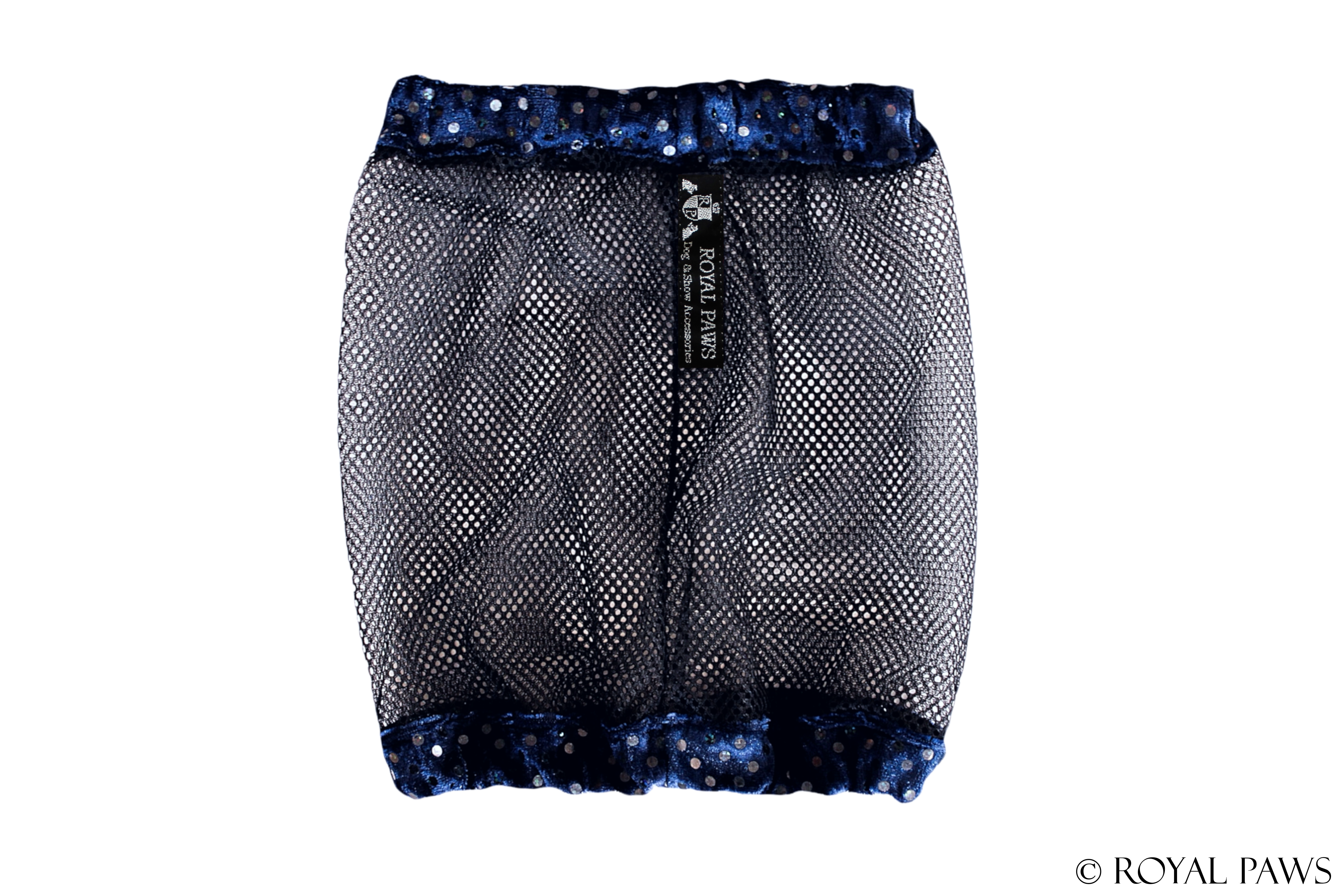 GLITTER SNOOD MESH "DUNKELBLAU/SCHWARZ" - ROYAL PAWS Dog & Show Accessories