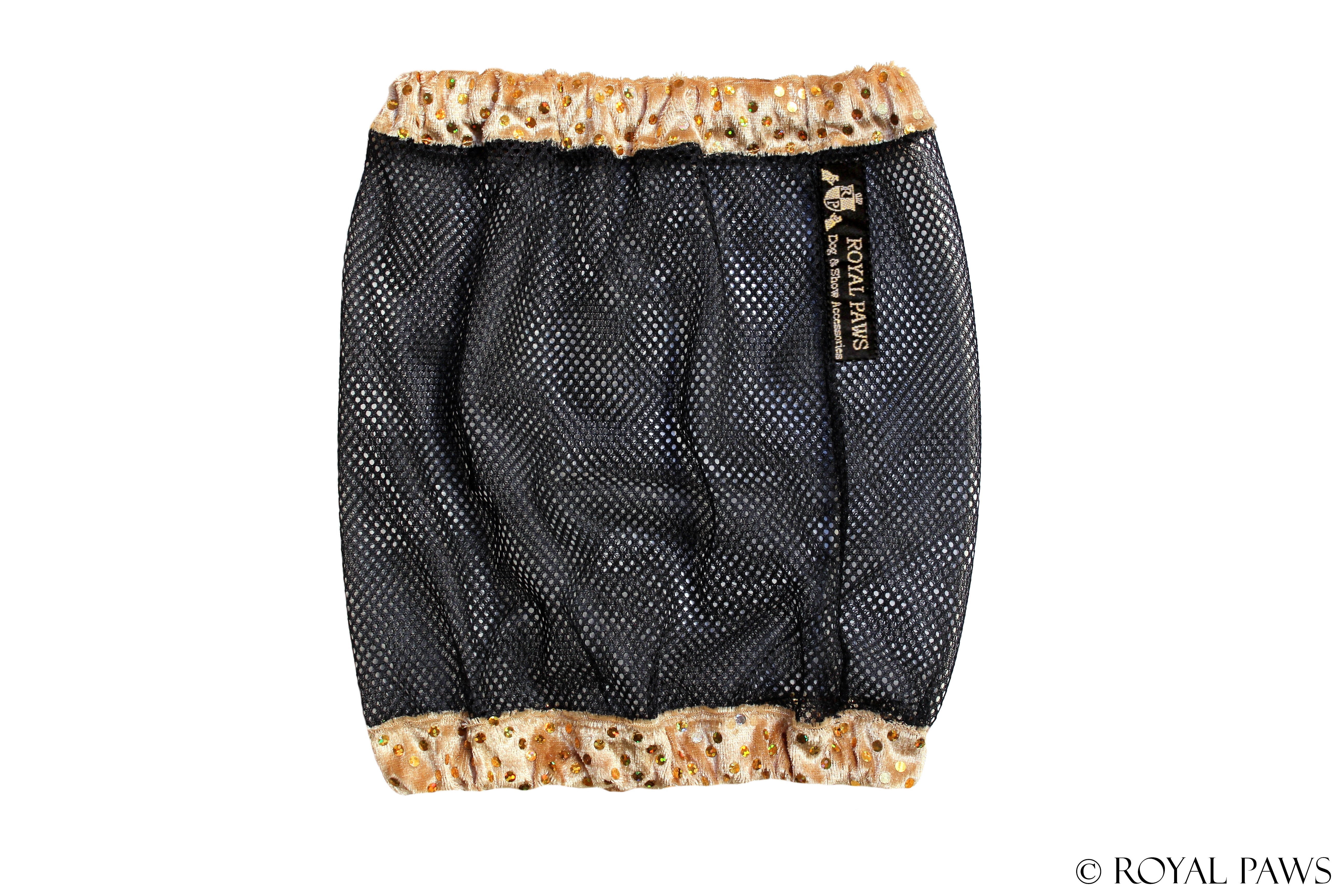 GLITTER SNOOD MESH "GOLD/SCHWARZ" - ROYAL PAWS Dog & Show Accessories