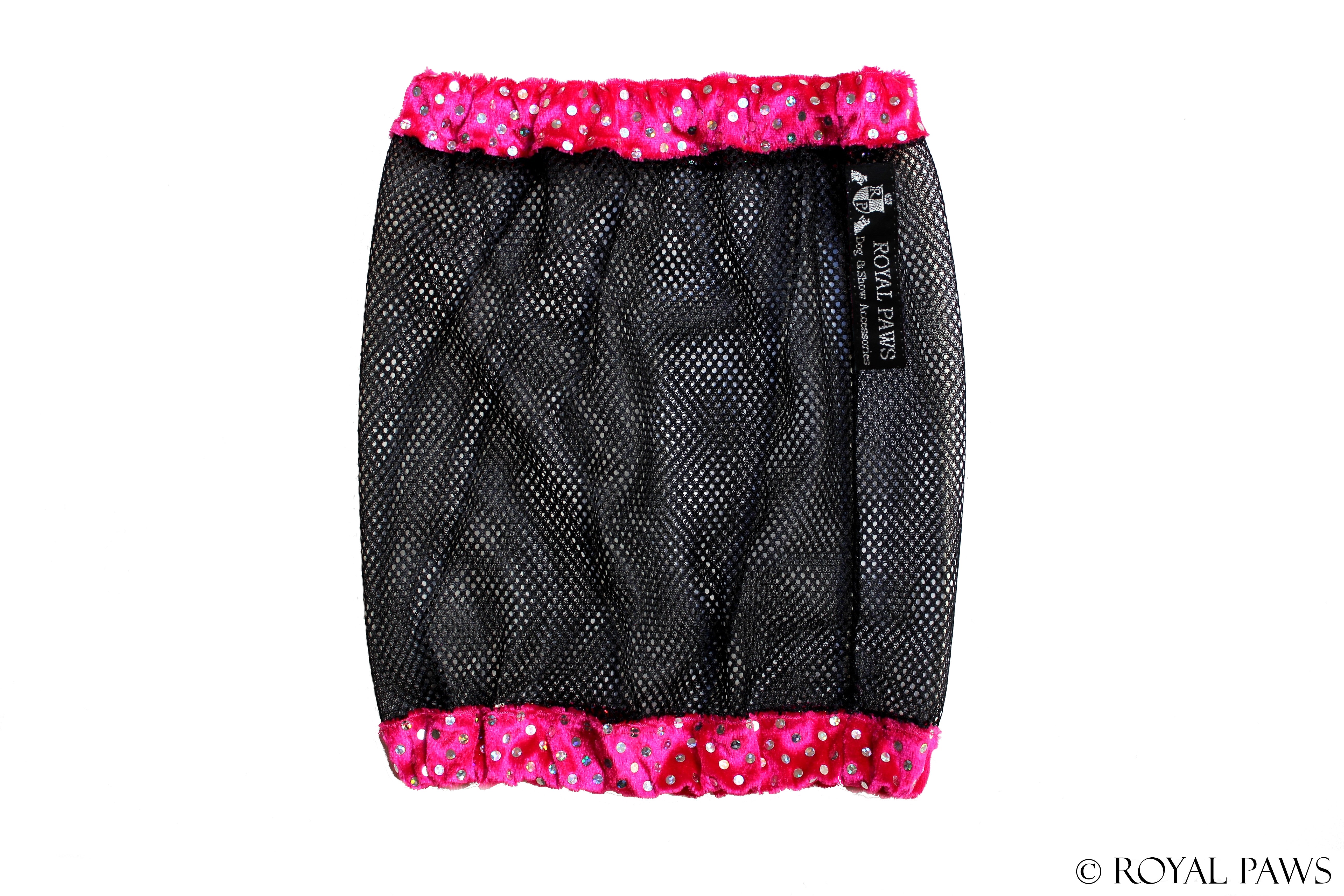GLITTER SNOOD MESH "PINK/SCHWARZ" - ROYAL PAWS Dog & Show Accessories