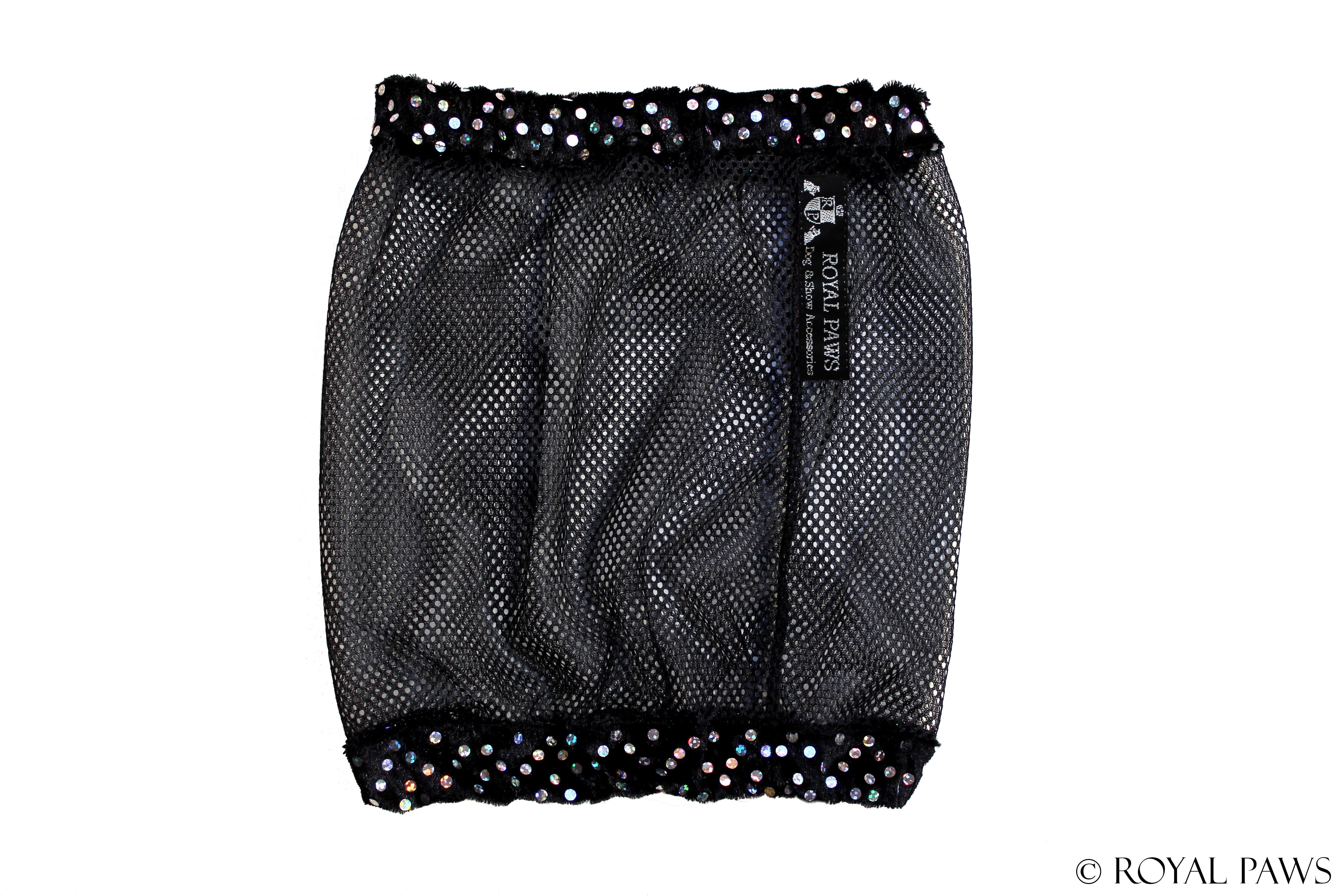 GLITTER SNOOD MESH "SCHWARZ-SILBER/SCHWARZ" - ROYAL PAWS Dog & Show Accessories