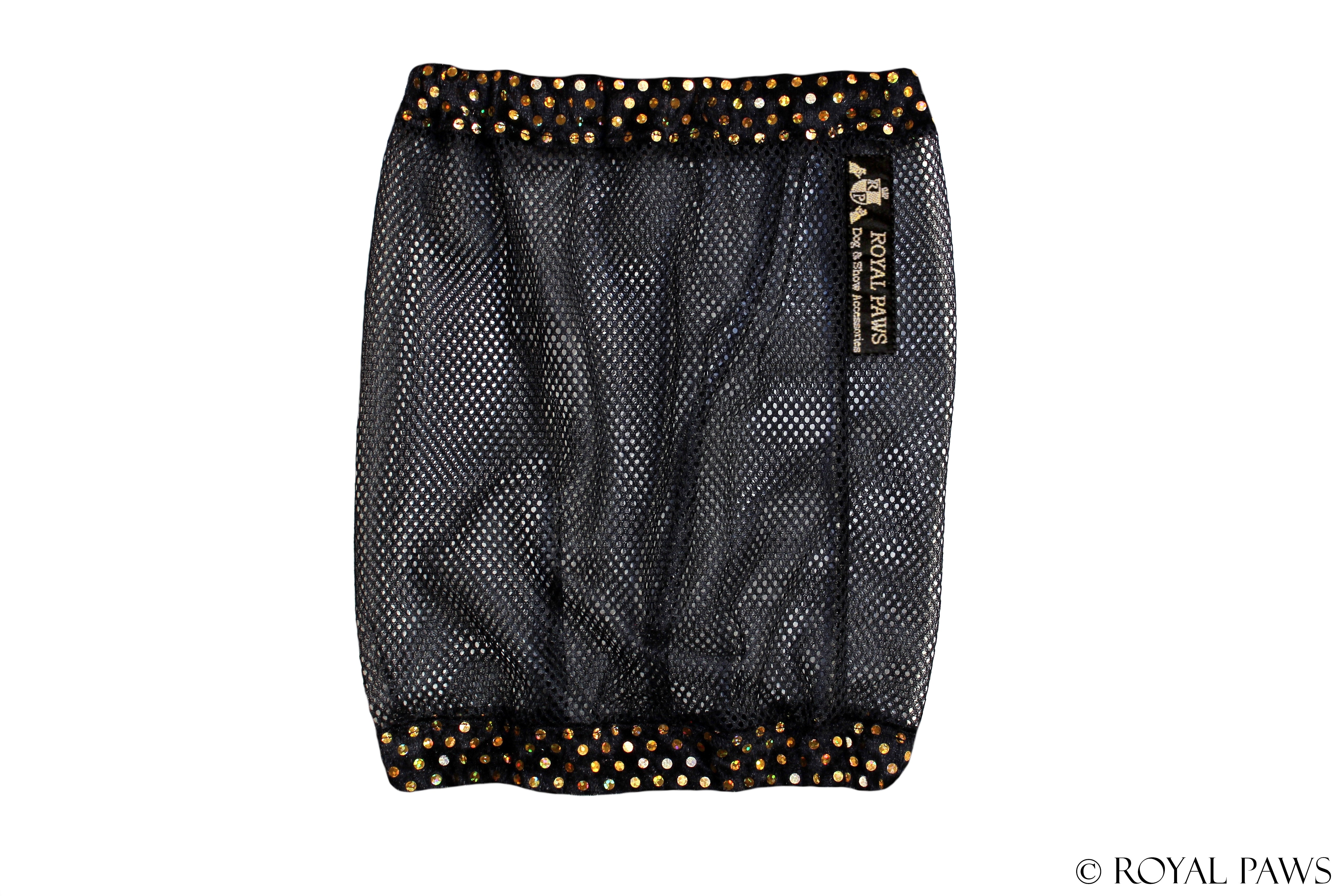 GLITTER SNOOD MESH "SCHWARZ-GOLD/SCHWARZ" - ROYAL PAWS Dog & Show Accessories