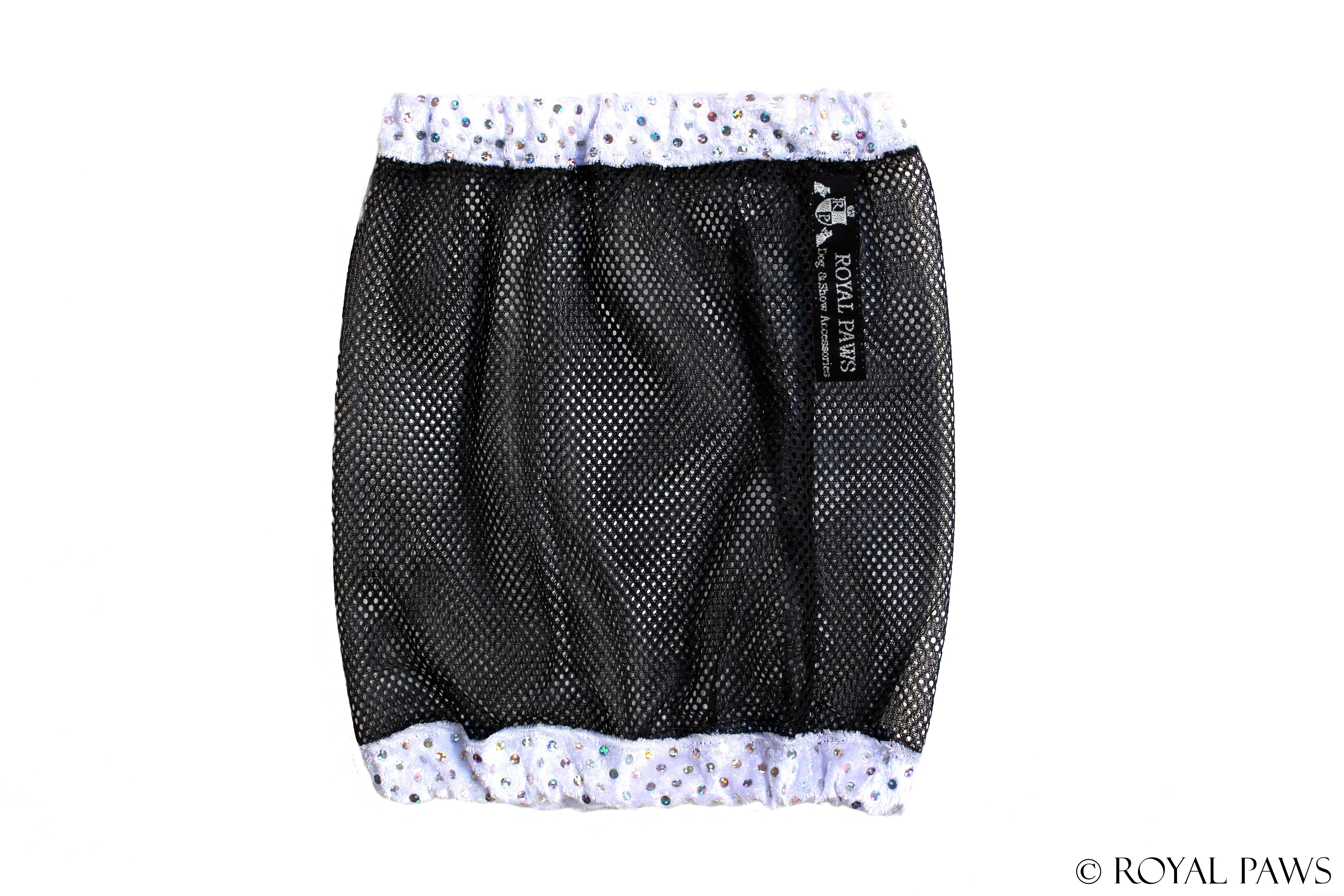 SAMPLE SALE % GLITTER SNOOD MESH "WEISS/SCHWARZ"