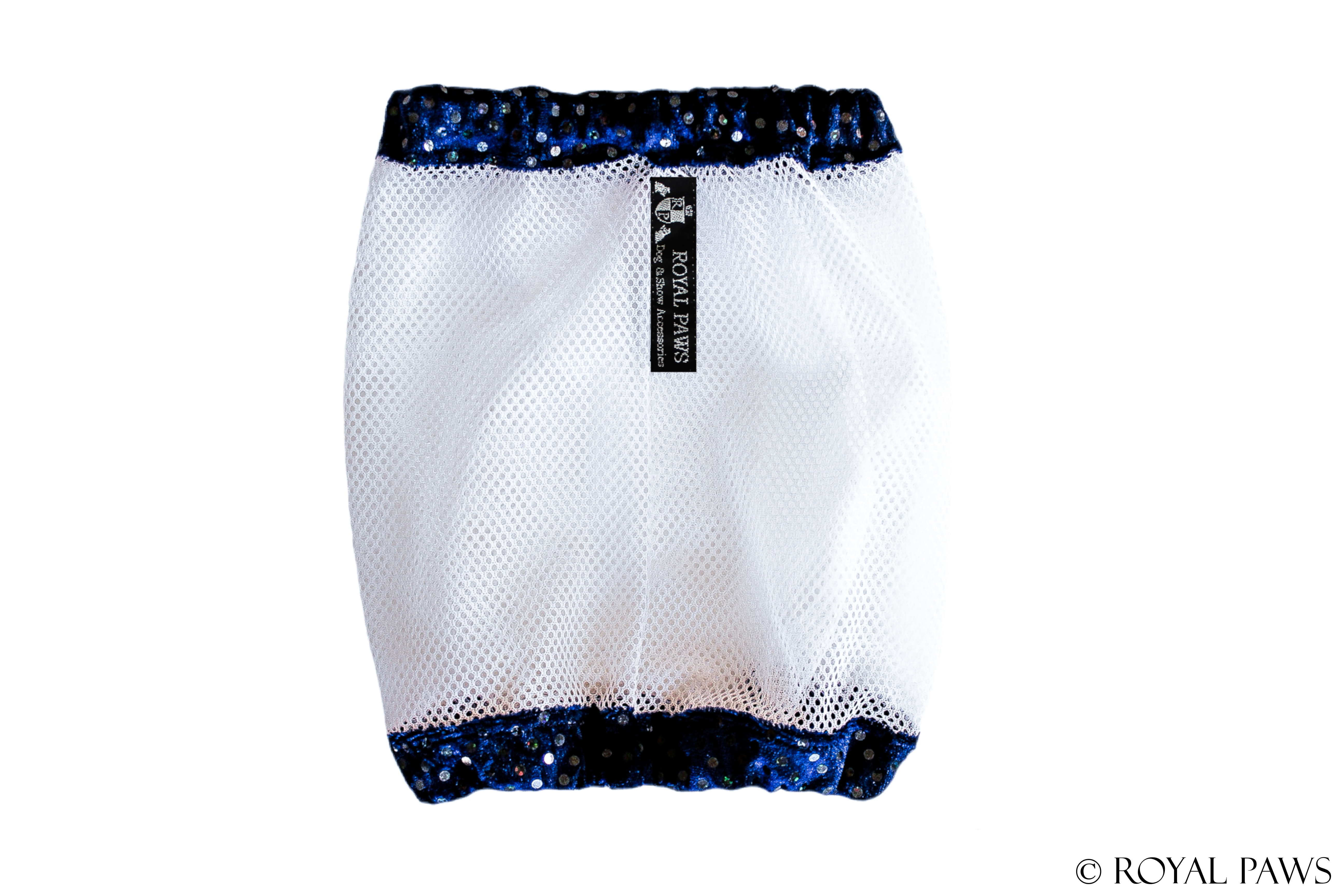 GLITTER SNOOD MESH "DUNKELBLAU/WEISS" - ROYAL PAWS Dog & Show Accessories