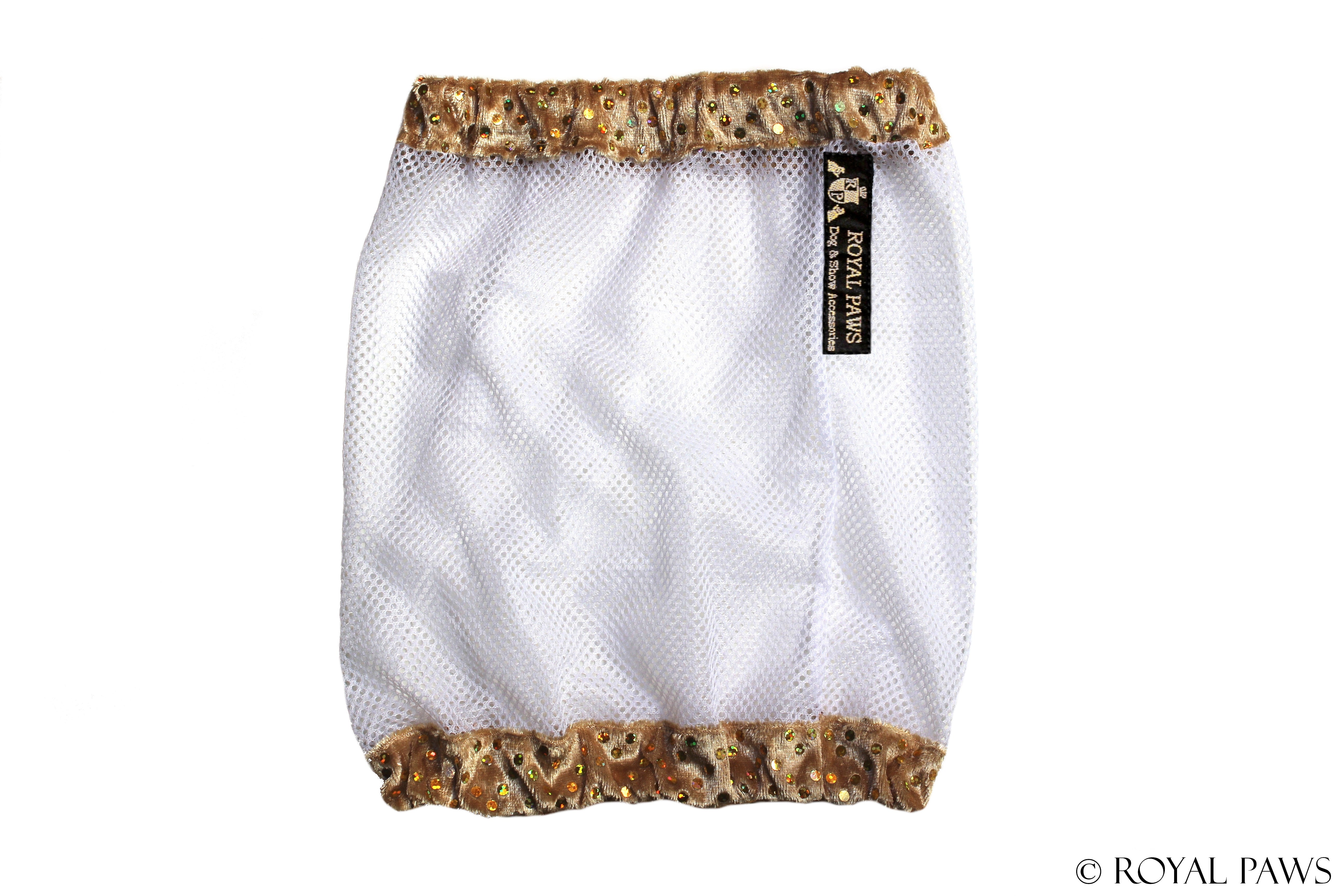 GLITTER SNOOD MESH "GOLD/WEISS" - ROYAL PAWS Dog & Show Accessories