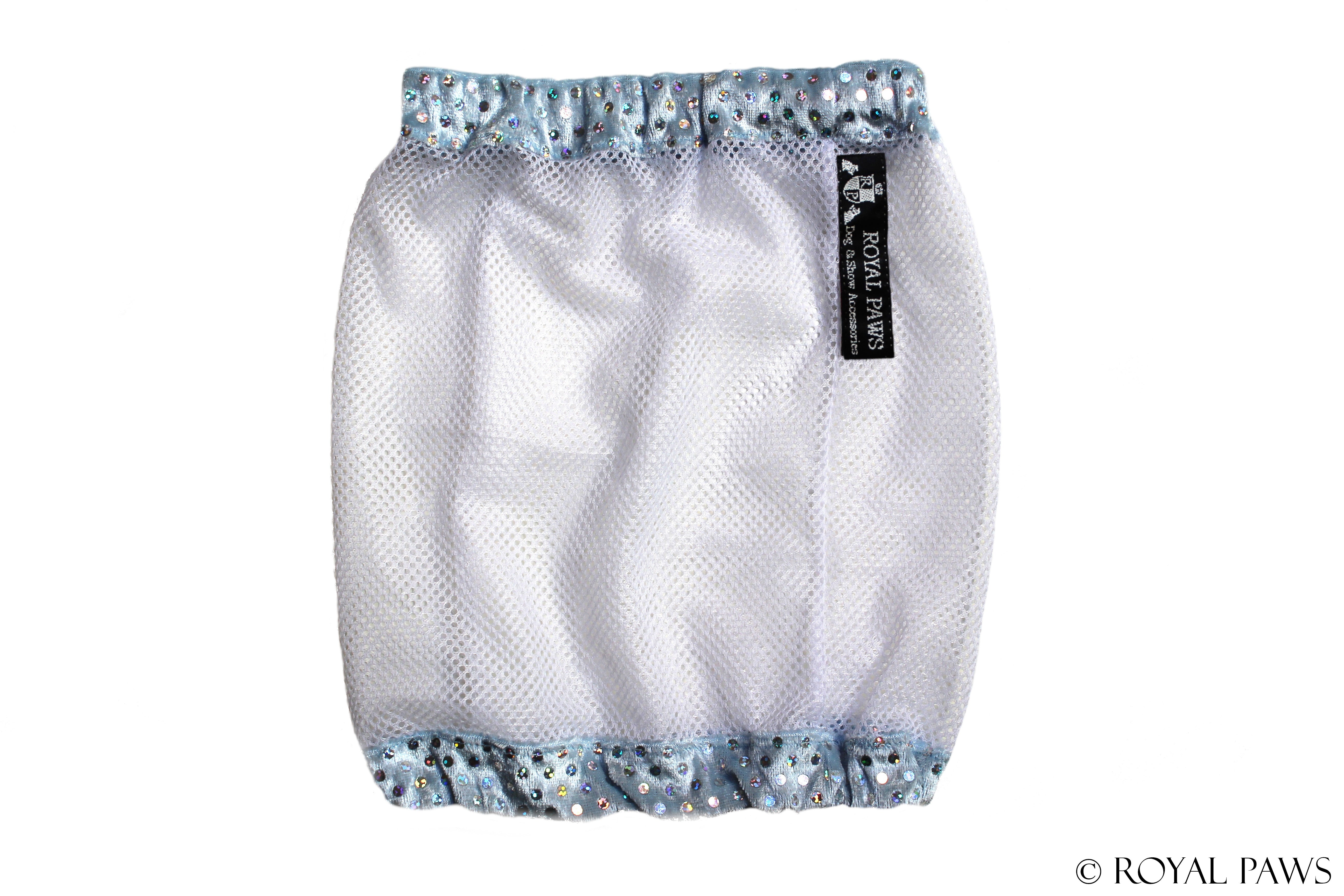 GLITTER SNOOD MESH "HELLBLAU/WEISS" - ROYAL PAWS Dog & Show Accessories