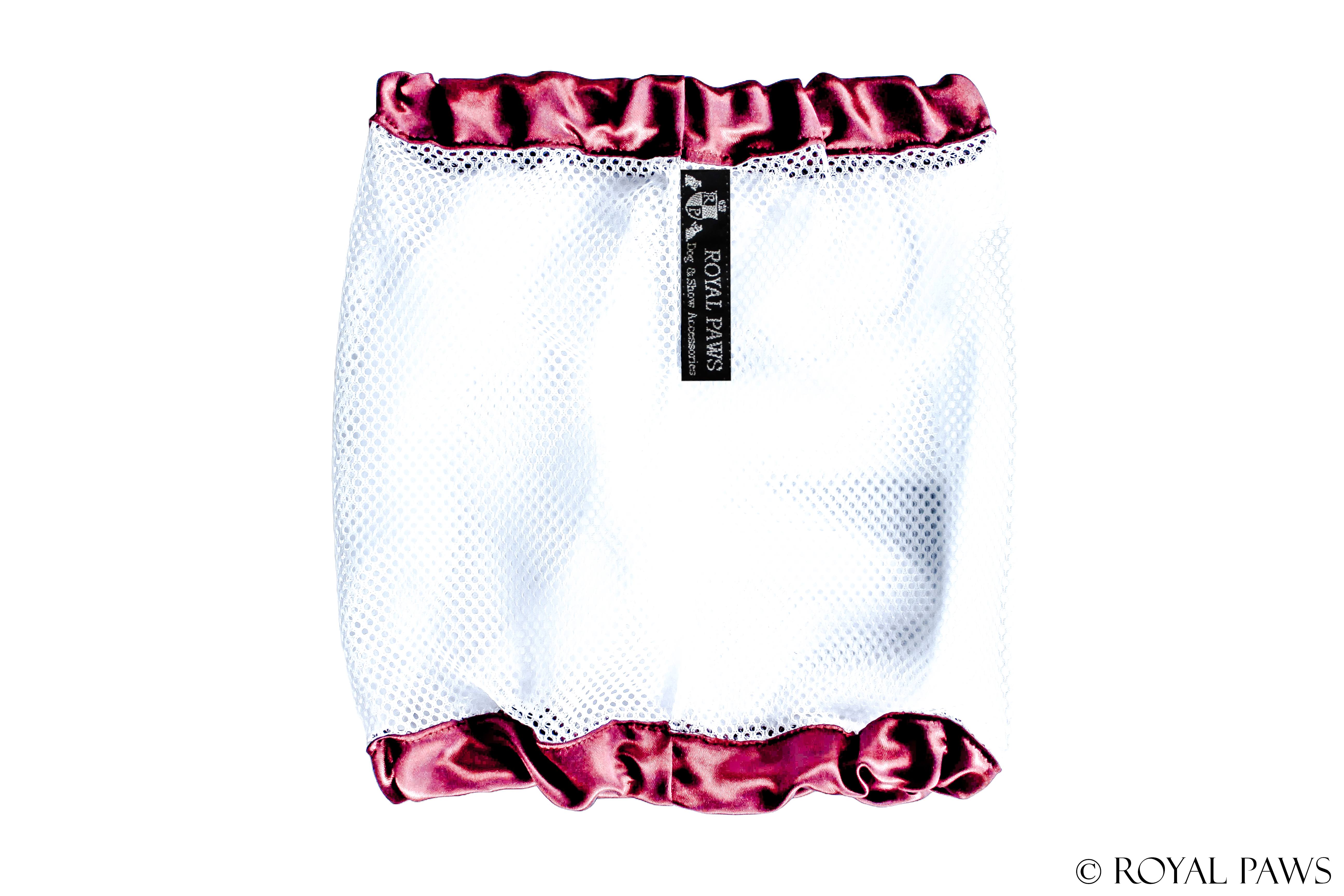 SHINE SNOOD MESH "DUNKELROT/WEISS" - ROYAL PAWS Dog & Show Accessories