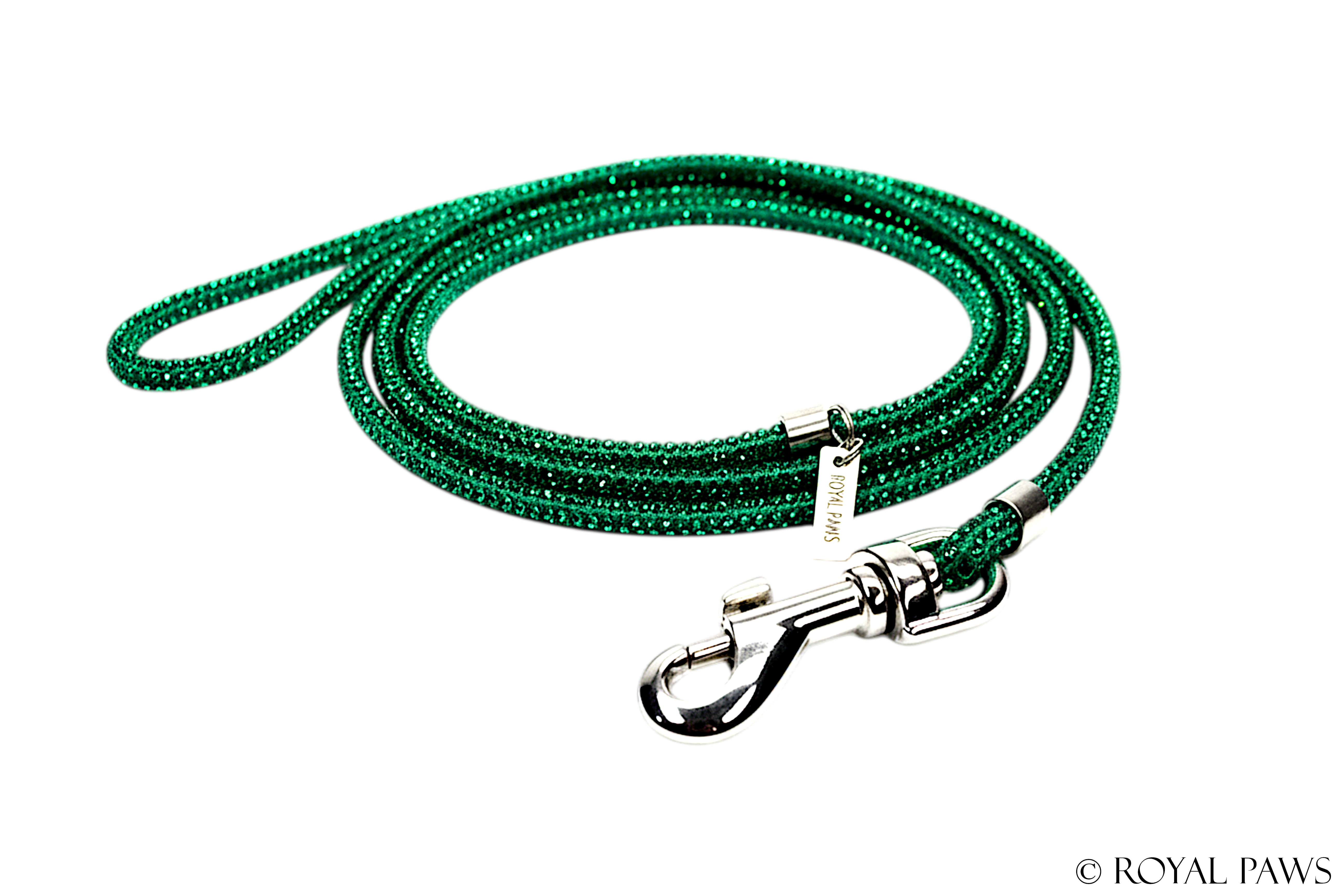 CRYSTAL SHOW LEASH "GREEN"