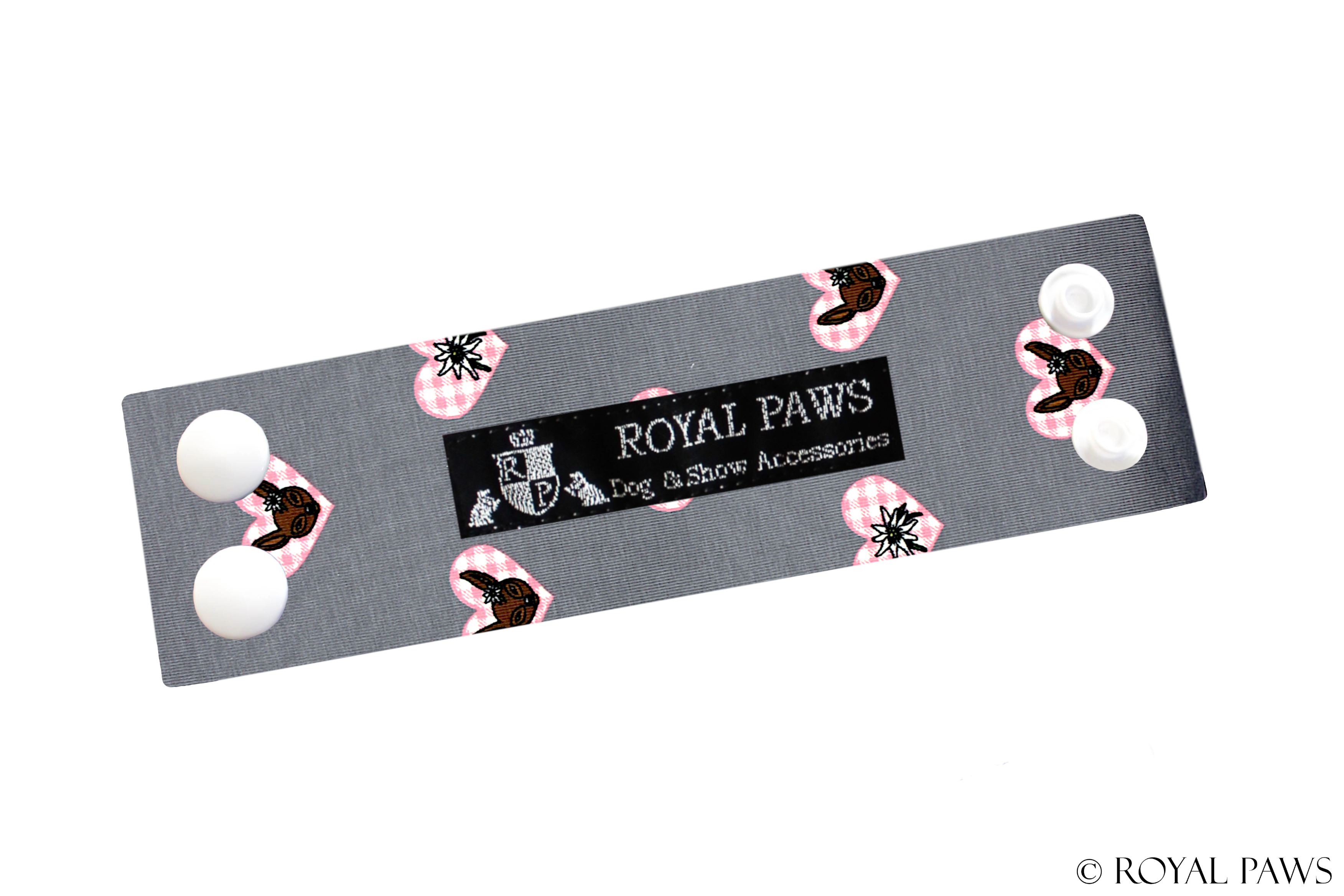 COMFORT SNOOD STRAP "ALPINE LOVE" GREY/ROSE