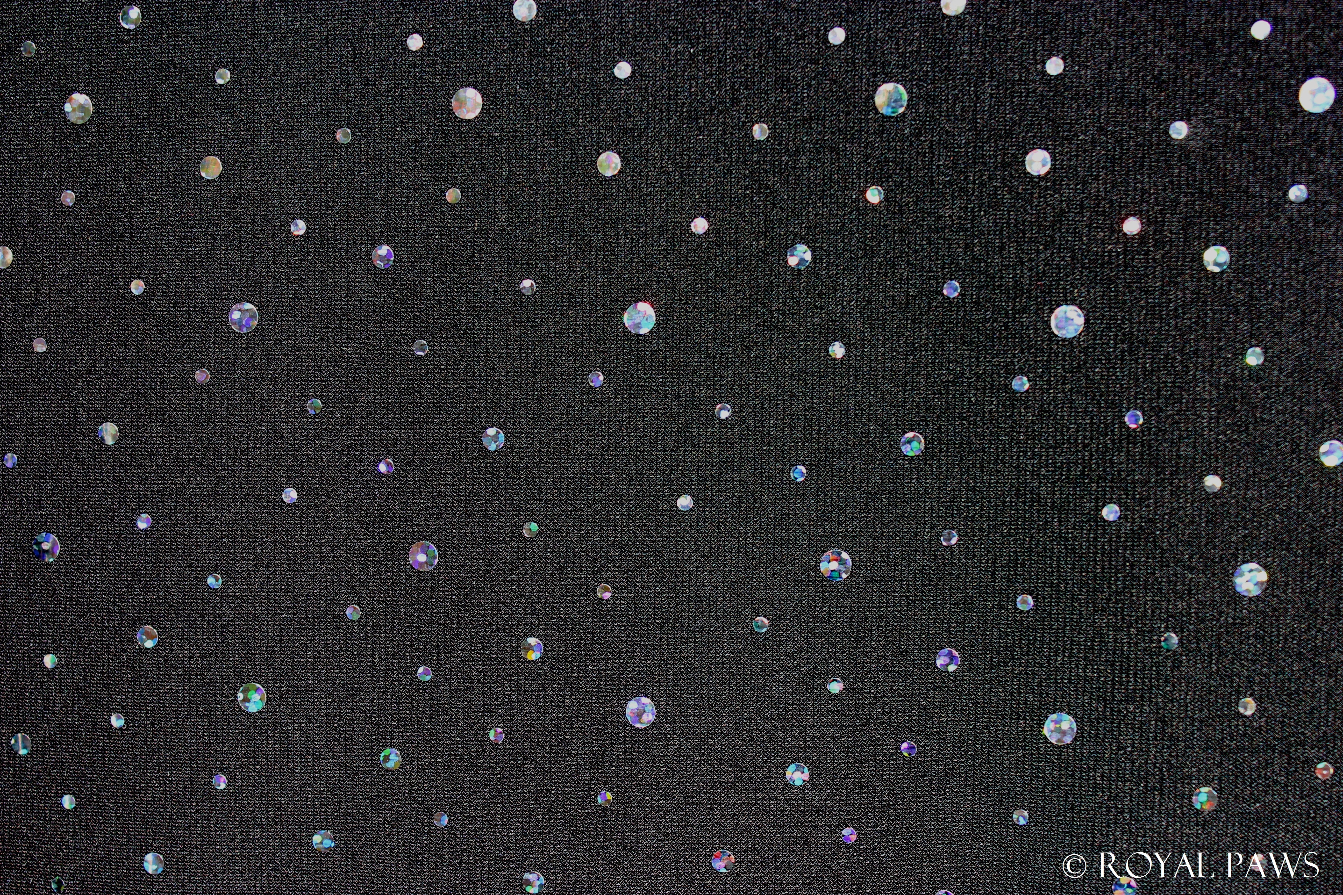 schwarz mit silbernen Holo-Pailletten